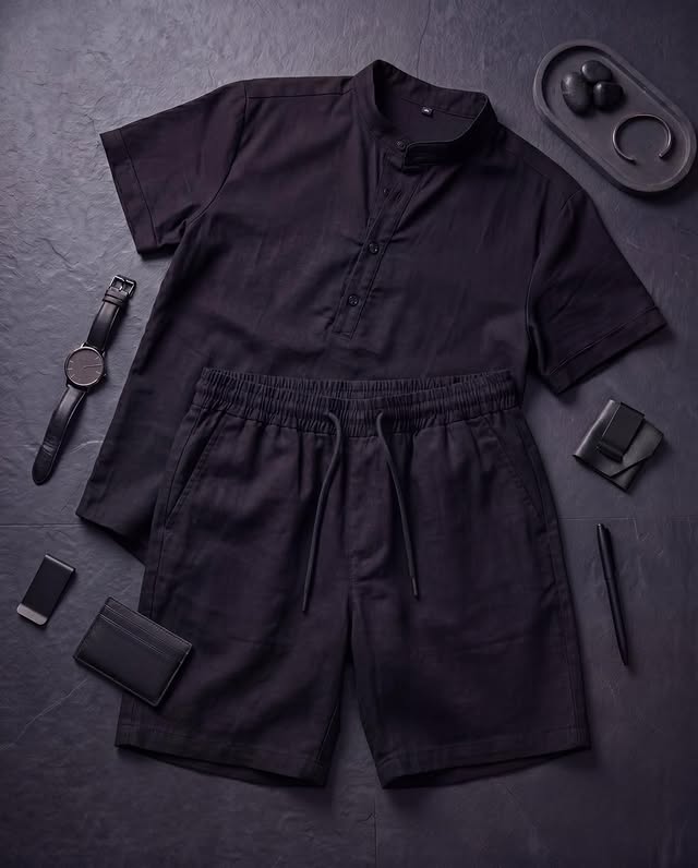 LI-112  | Noir Sovereign Linen Co-Ord Set ⭐