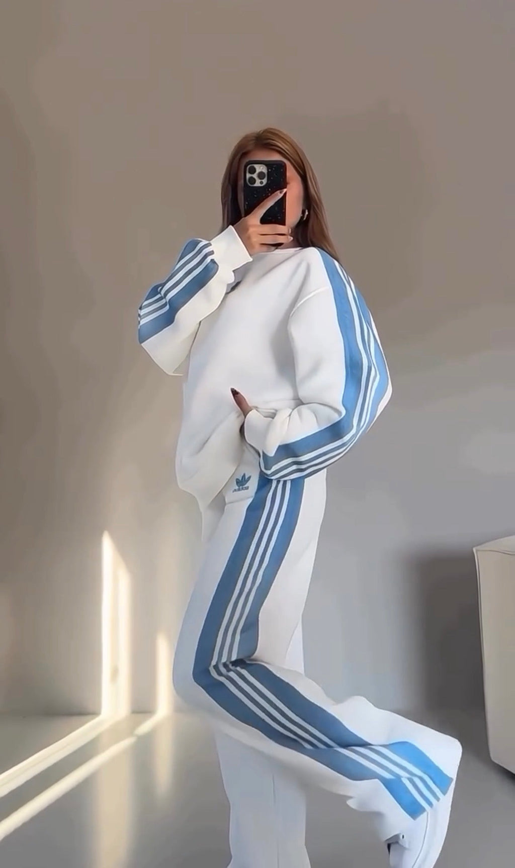 CH 615 - Side Stripe Printed Tracksuit - 