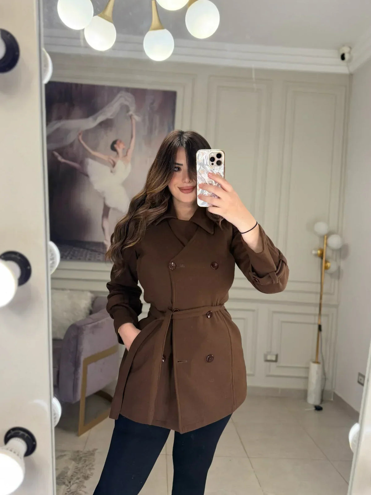 CH - 614  Women’s Stylish Fleece Twin Set – Short Jacket & Inner Outfit - 