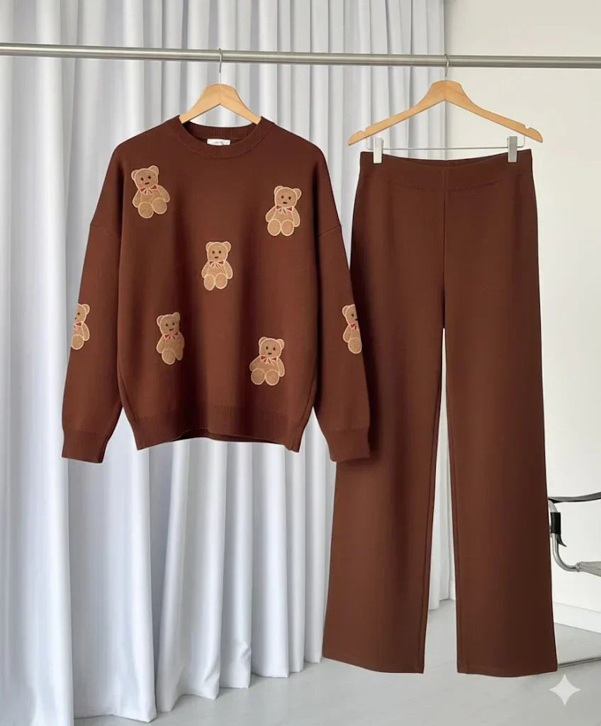 CH 586 BearCraze 3D Print Winter Fleece Co-ords Set -
