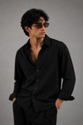 BS-BLK-001 | Premium Black Textured T-Shirt