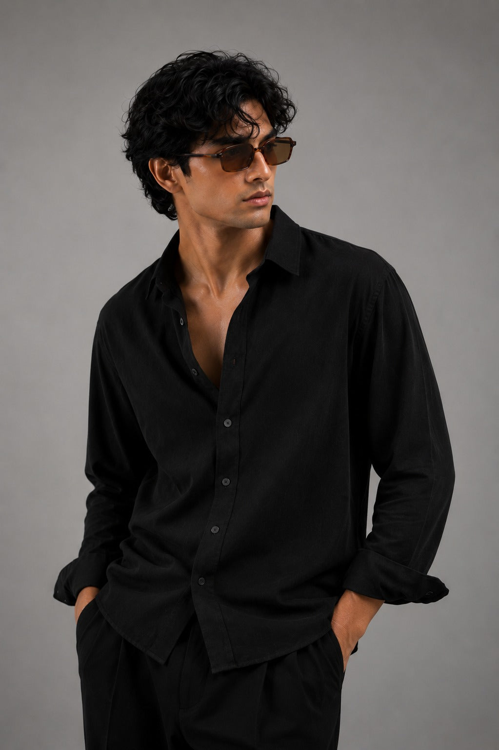 BS-BLK-001 | Premium Black Textured T-Shirt