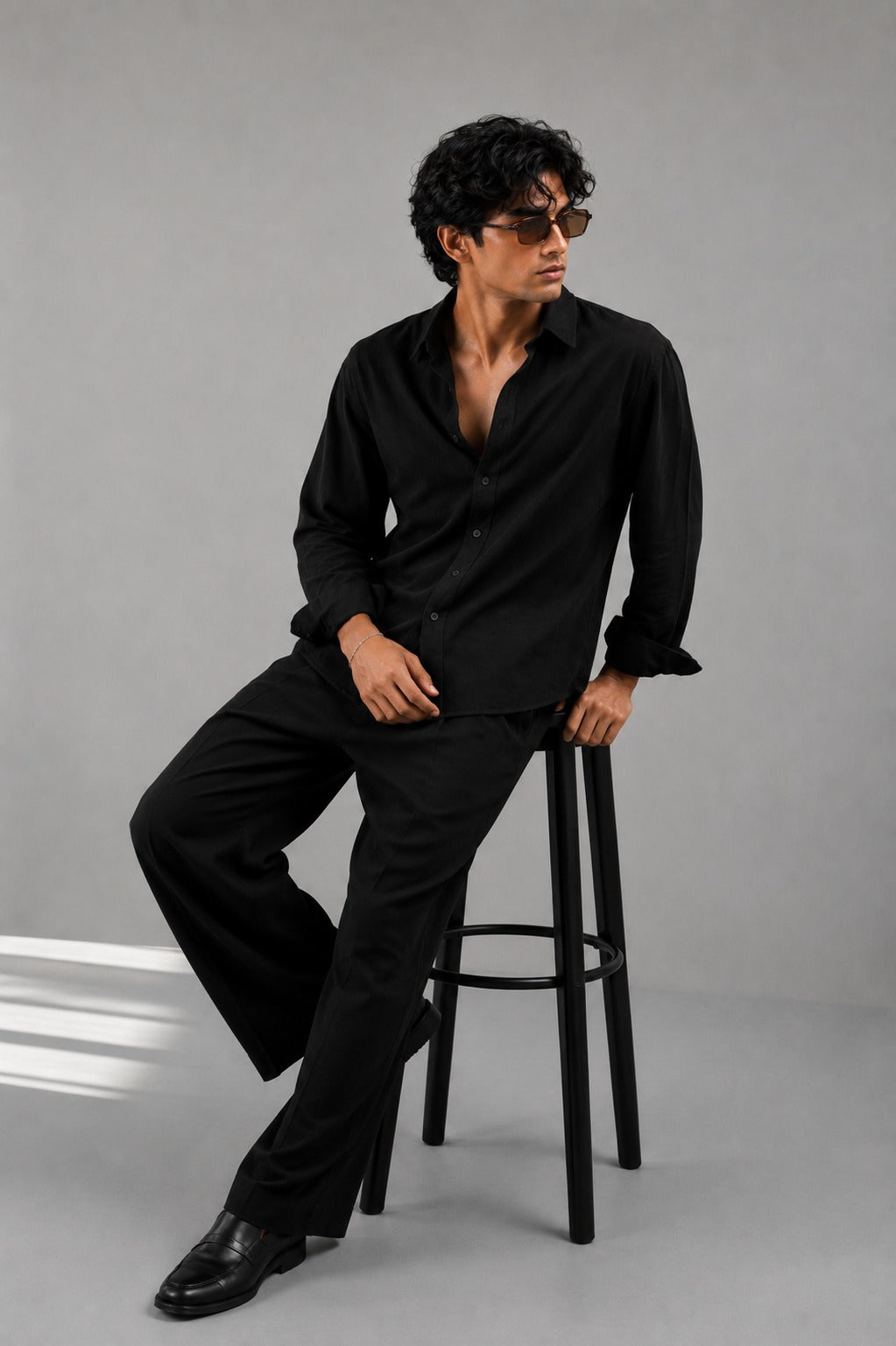 BS-BLK-001 | Premium Black Textured T-Shirt