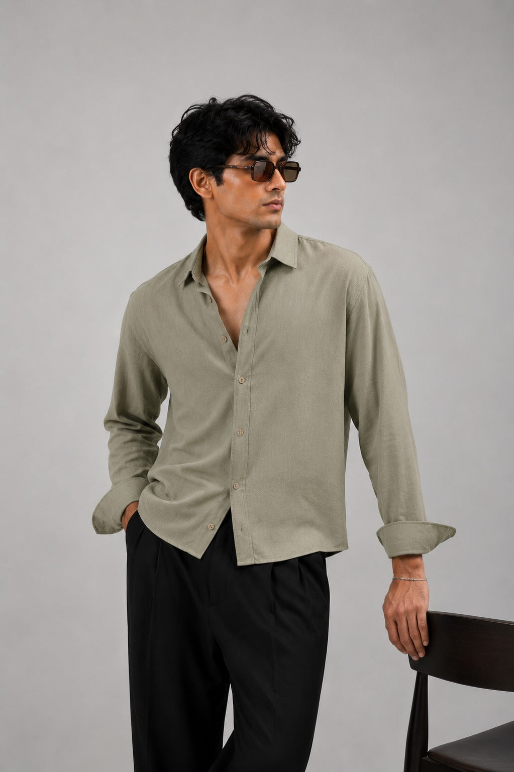 BS-SGR-001 | Essential Shirt – Sage Green