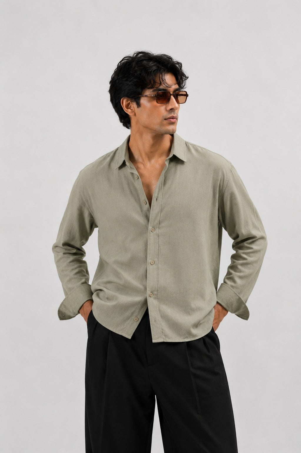 BS-SGR-001 | Essential Shirt – Sage Green