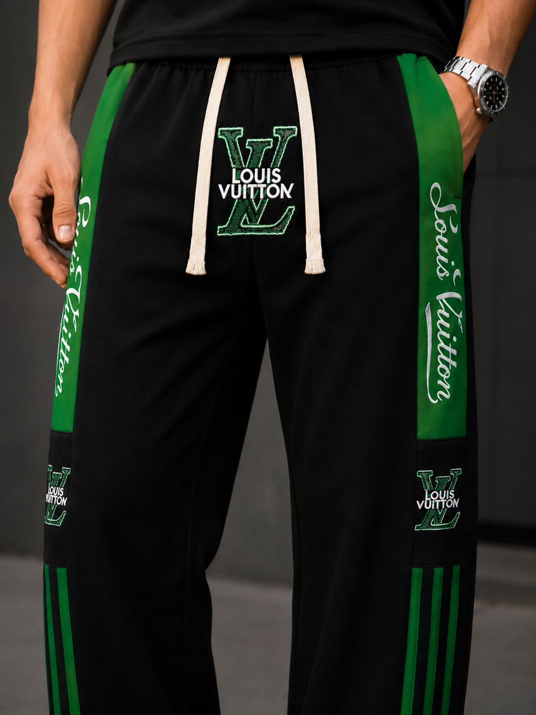 BT - 006  | AARA Signature Black & Green Track Pants
