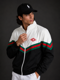 (CJ-7) Premium Men's Color Block Zip-Up Jacket –  with Signature Green-Red Stripe
