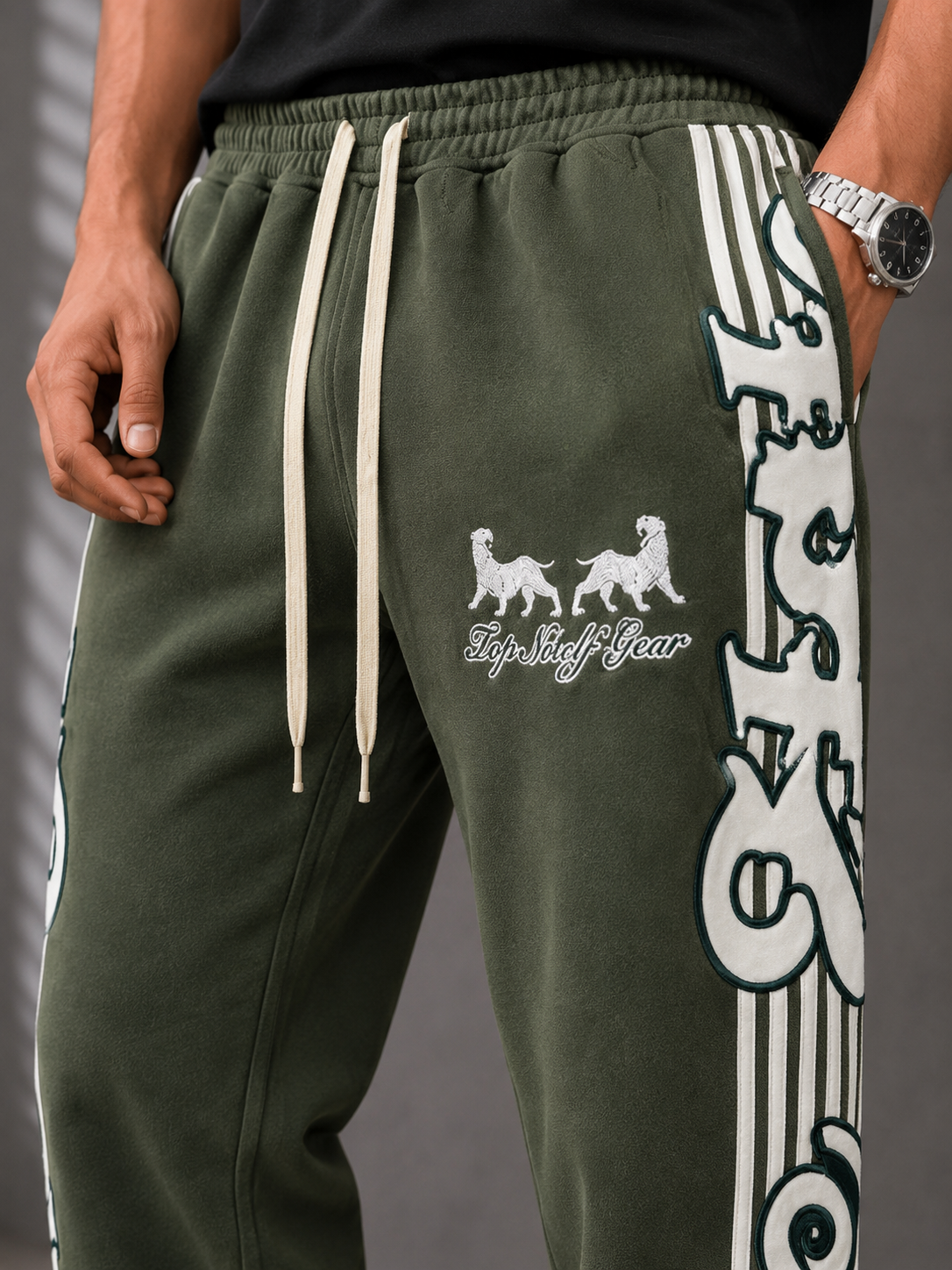 BT - 009 | AARA Olive Green Signature Track Pants