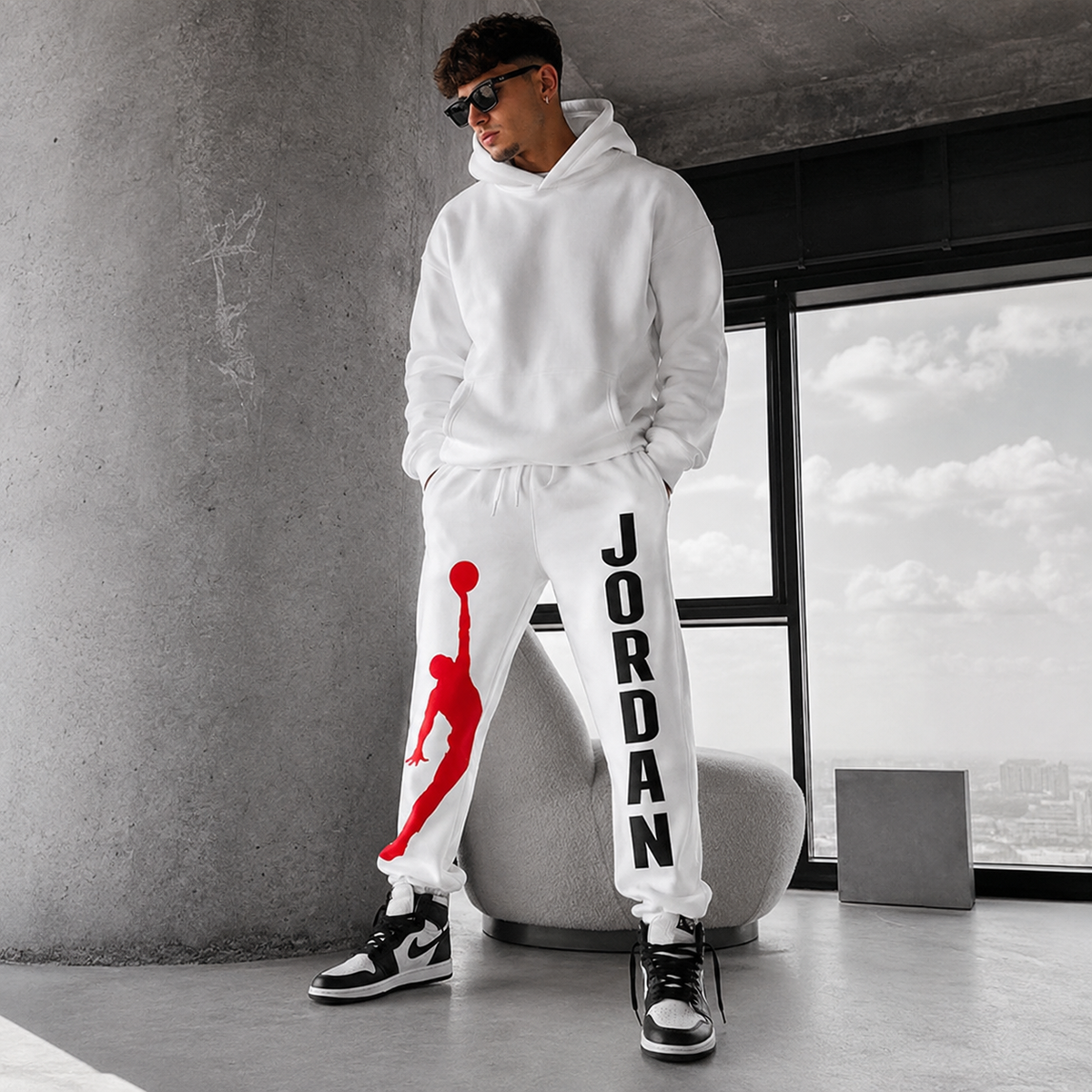 BT - 010  | AARA Signature White Graphic Jogger