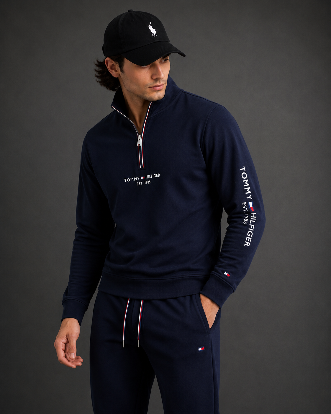 Men’s Half-Zip Tracksuit Set – Modern Athletic Fit - (W-16)
