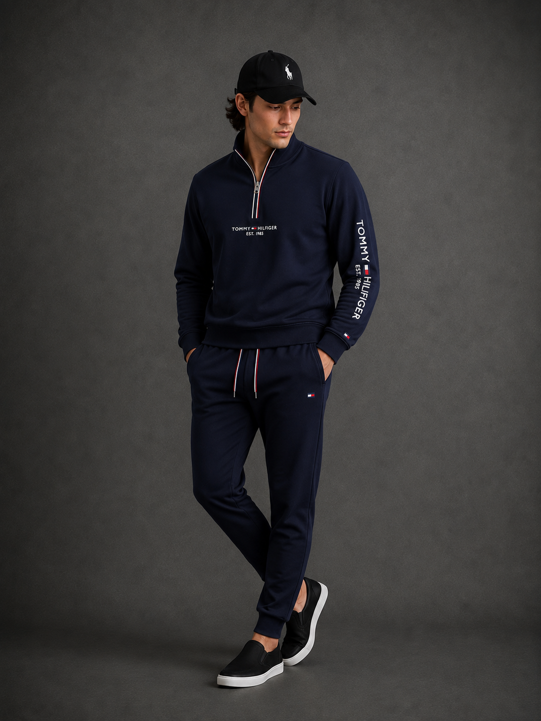 Men’s Half-Zip Tracksuit Set – Modern Athletic Fit - (W-16)