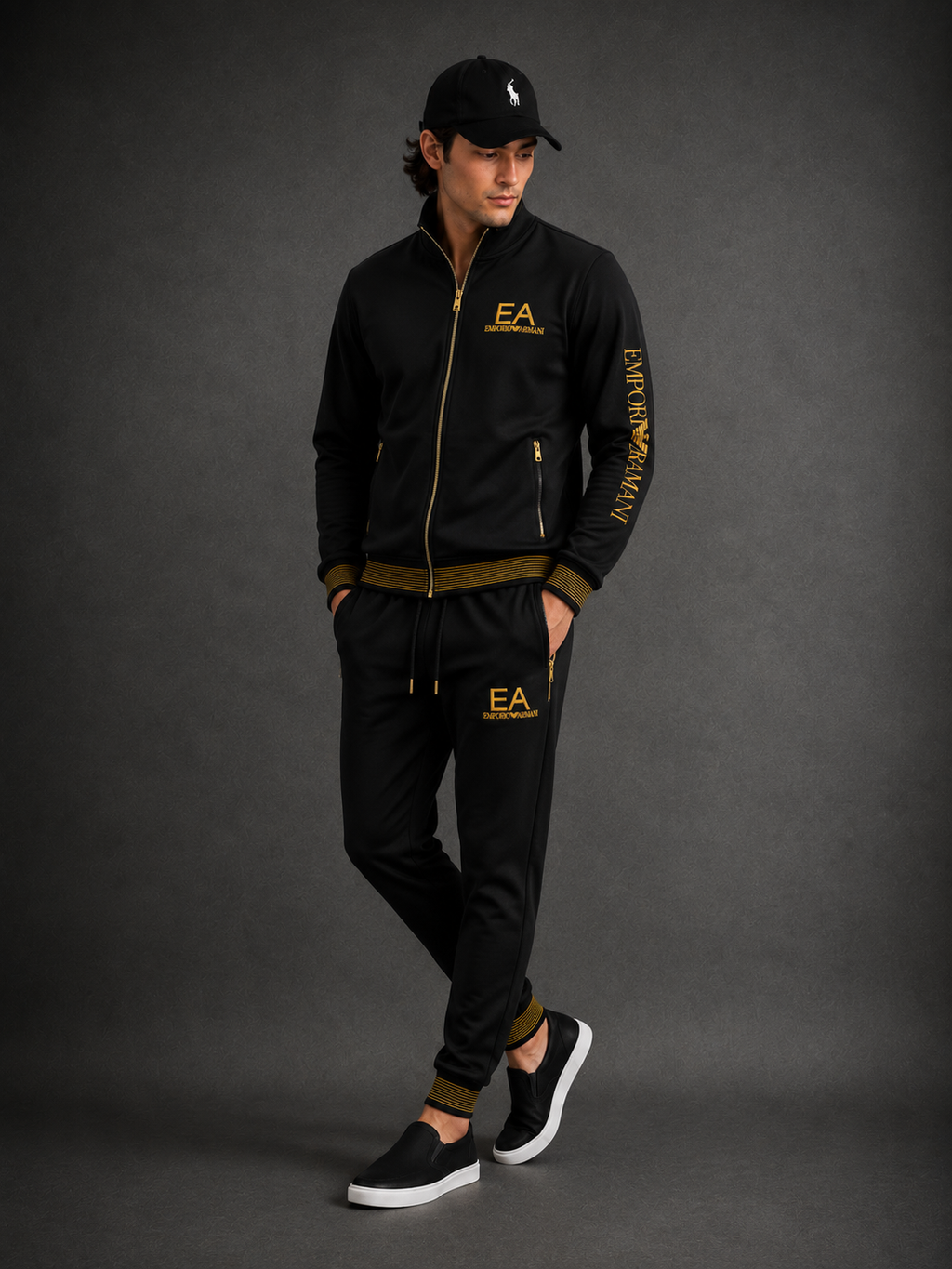 Men’s Premium Two-Piece Tracksuit Set – Zip Jacket & Jogger Pants- (W-18)