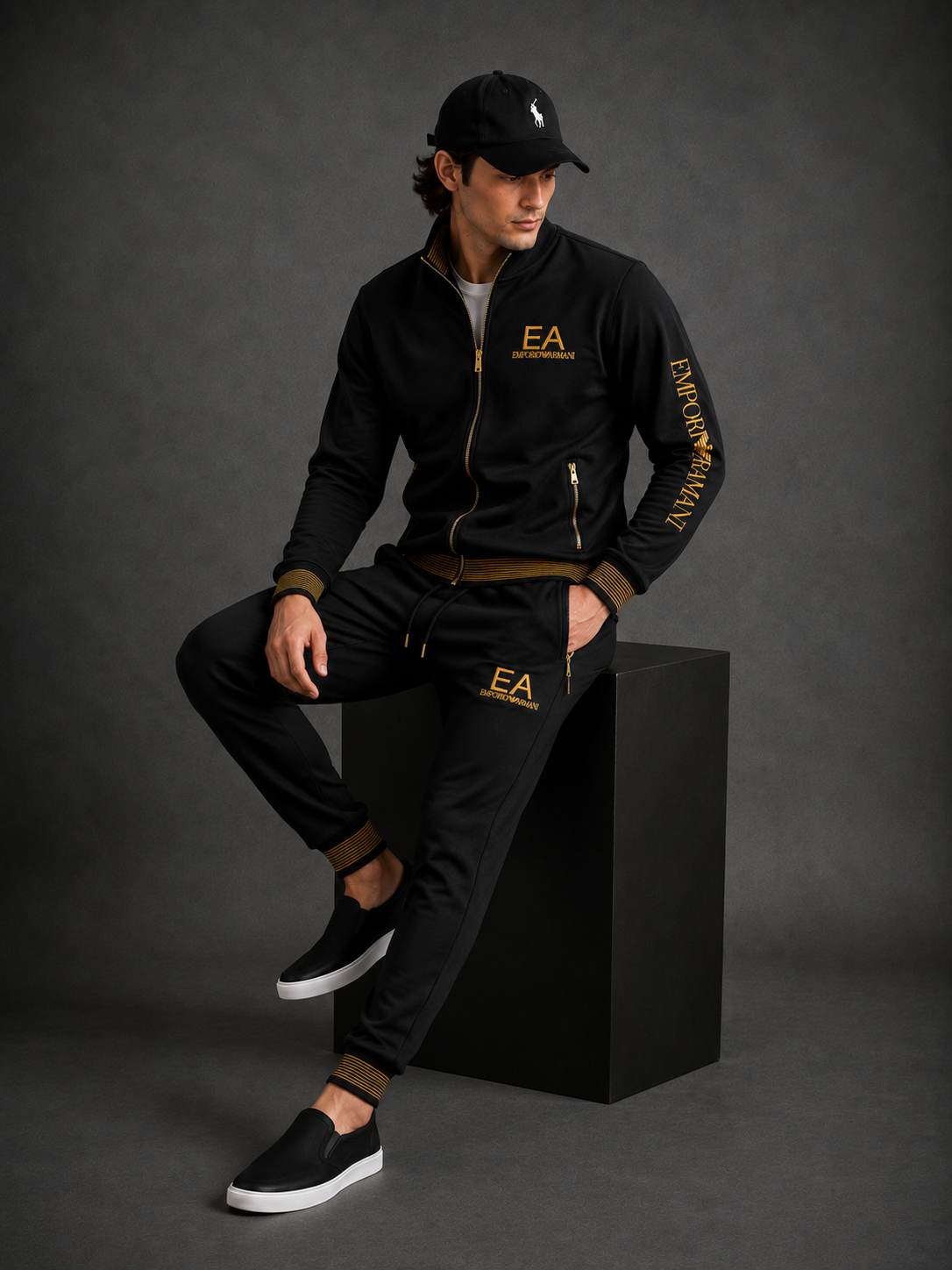 Men’s Premium Two-Piece Tracksuit Set – Zip Jacket & Jogger Pants- (W-18)