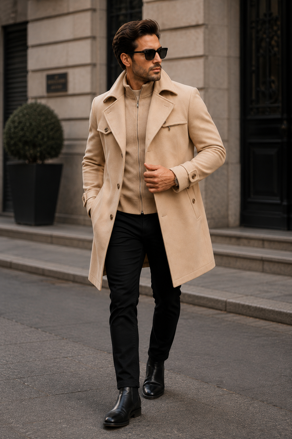 C-1 Men’s Premium Wool Blend Winter Coat –  Classic Style
