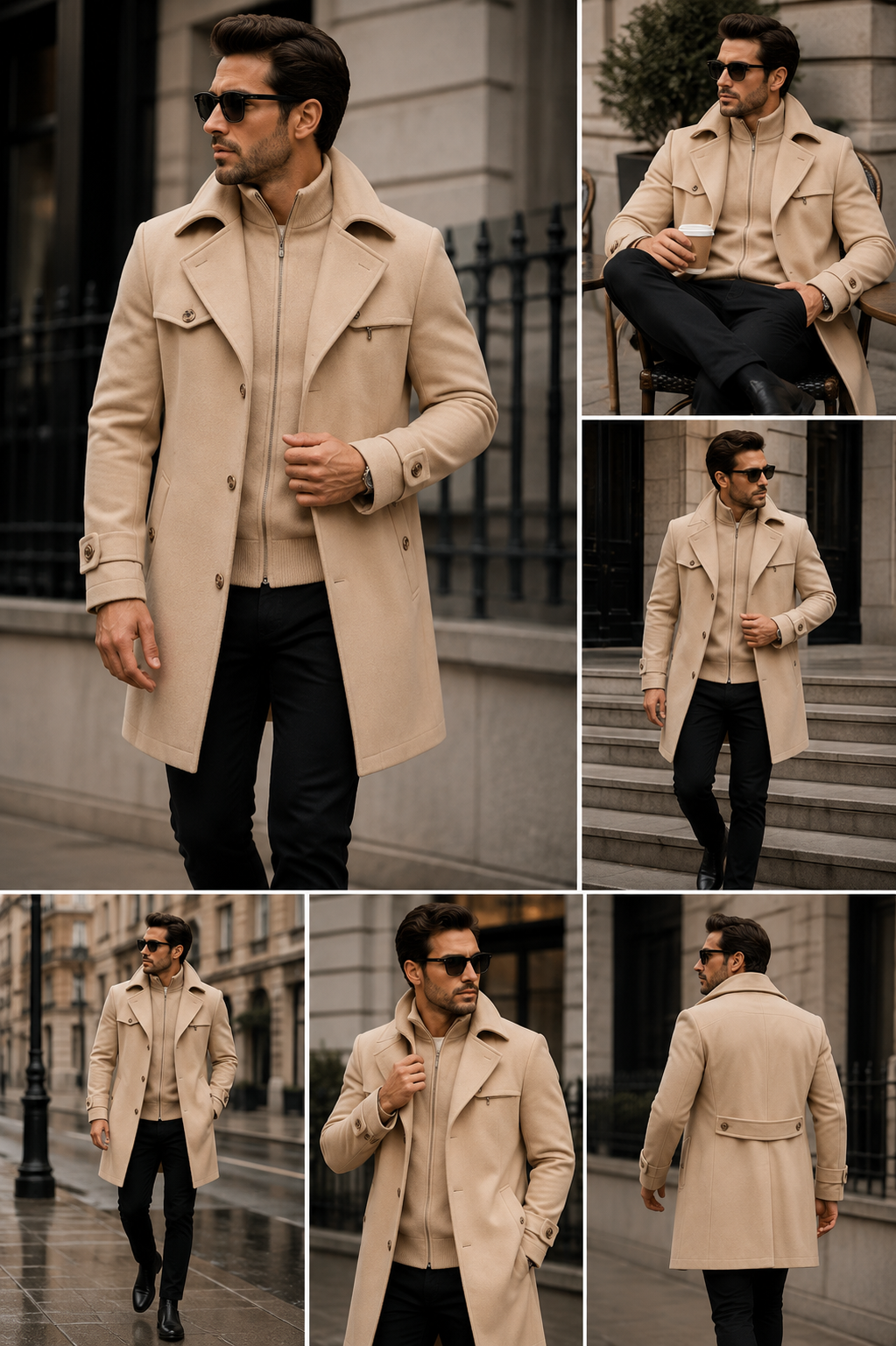 C-1 Men’s Premium Wool Blend Winter Coat –  Classic Style