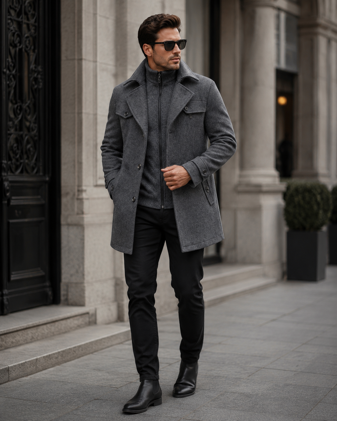 C-1 Men’s Premium Wool Blend Winter Coat –  Classic Style