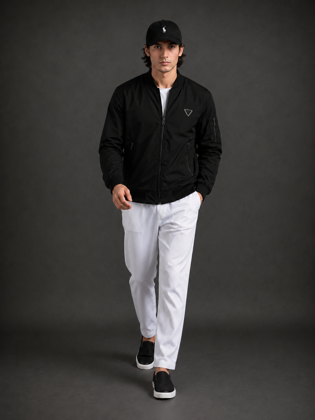 (CJ-4) Premium Navy Blue Bomber Jacket | Lightweight Zip-Up Casual Jacket