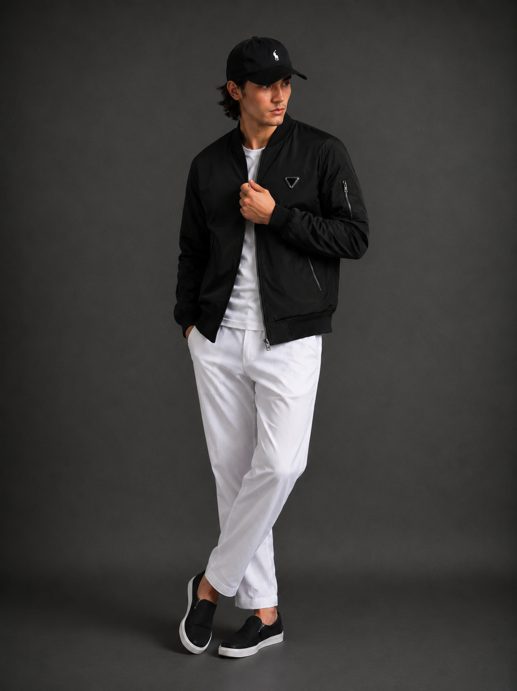 (CJ-4) Premium Navy Blue Bomber Jacket | Lightweight Zip-Up Casual Jacket