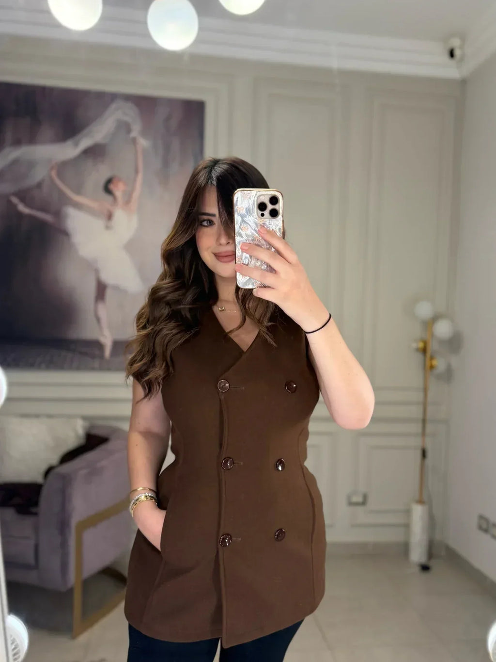 CH - 614  Women’s Stylish Fleece Twin Set – Short Jacket & Inner Outfit - 