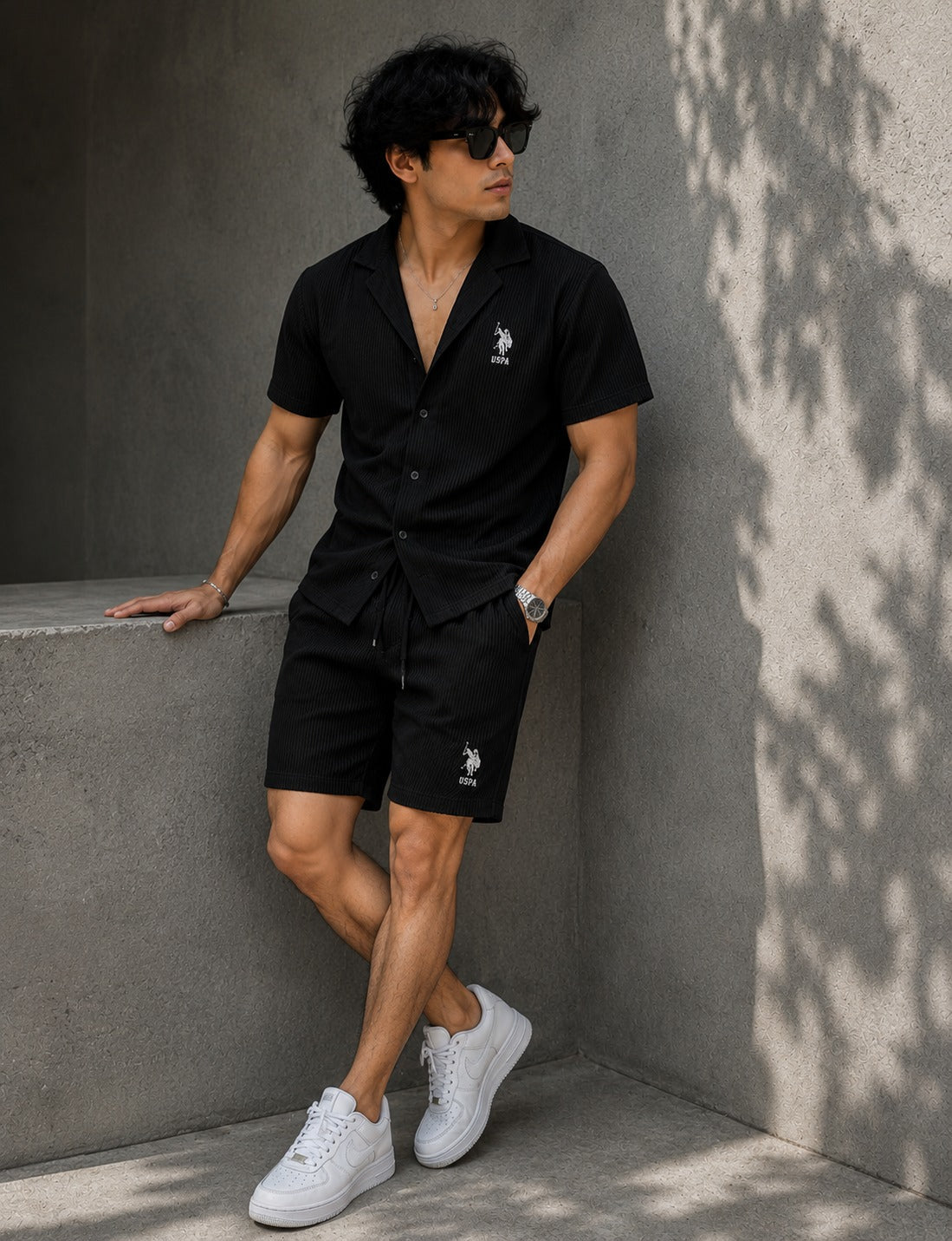 LI-113 | Men’s Premium Textured Shirt & Shorts Co-Ord Set
