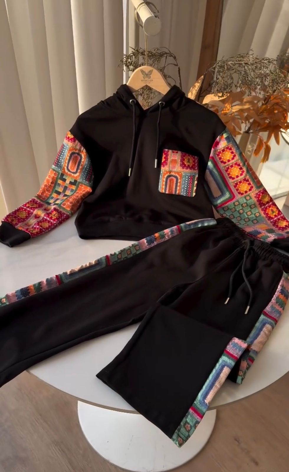 CH-597 Ethnic Print Fleece Co-ord Set For Women’s -