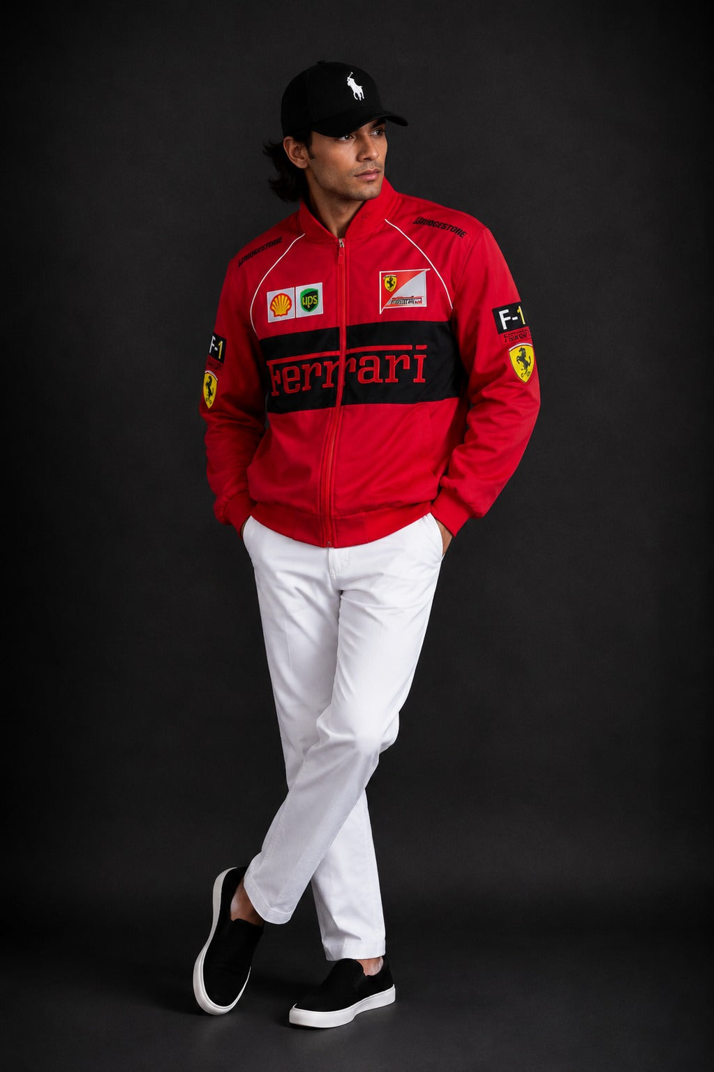 ( CJ-9) Ferrari Racing Jacket – Premium  Motorsport Bomber Jacket