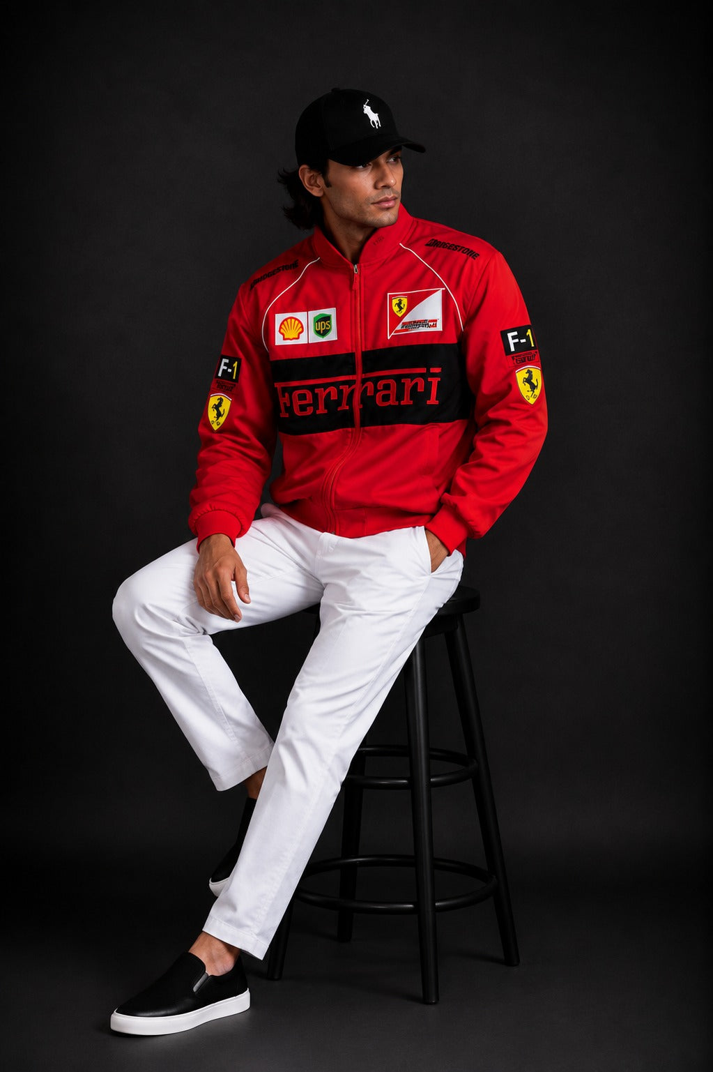 ( CJ-9) Ferrari Racing Jacket – Premium  Motorsport Bomber Jacket