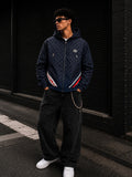 (CJ-13) Premium Monogram Hooded Jacket – Black & Red Streetwear