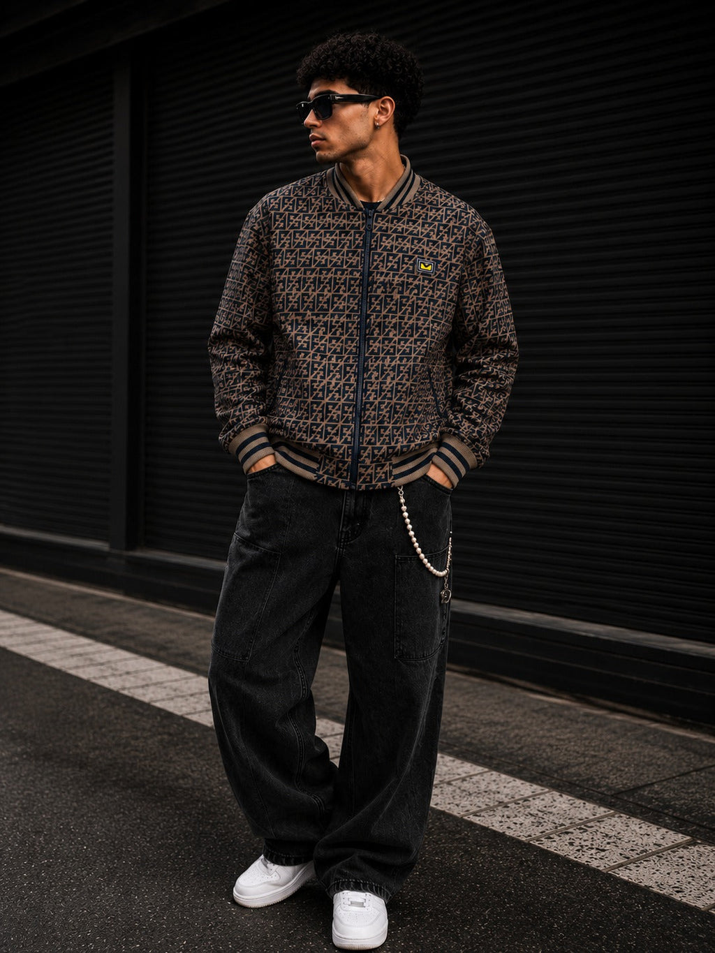 (CJ-15) Premium Monogram Varsity Bomber Jacket