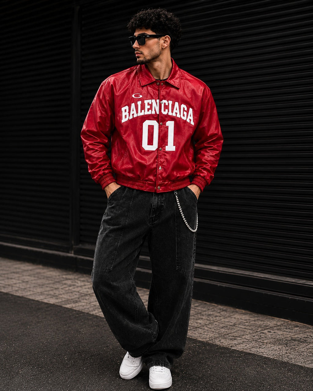 (CJ-16)  Varsity Racing Leather Jacket