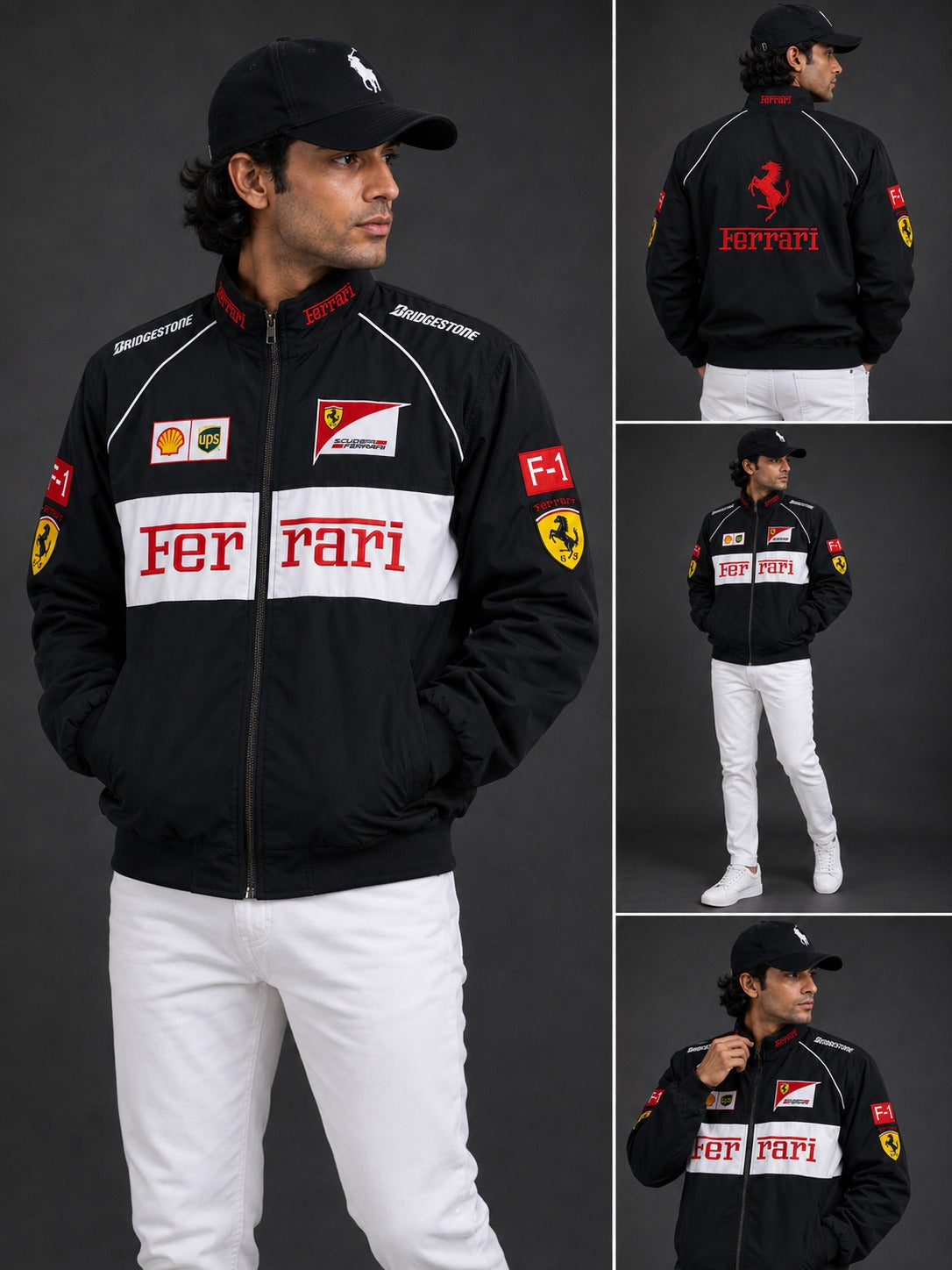 ( CJ-9) Ferrari Racing Jacket – Premium  Motorsport Bomber Jacket