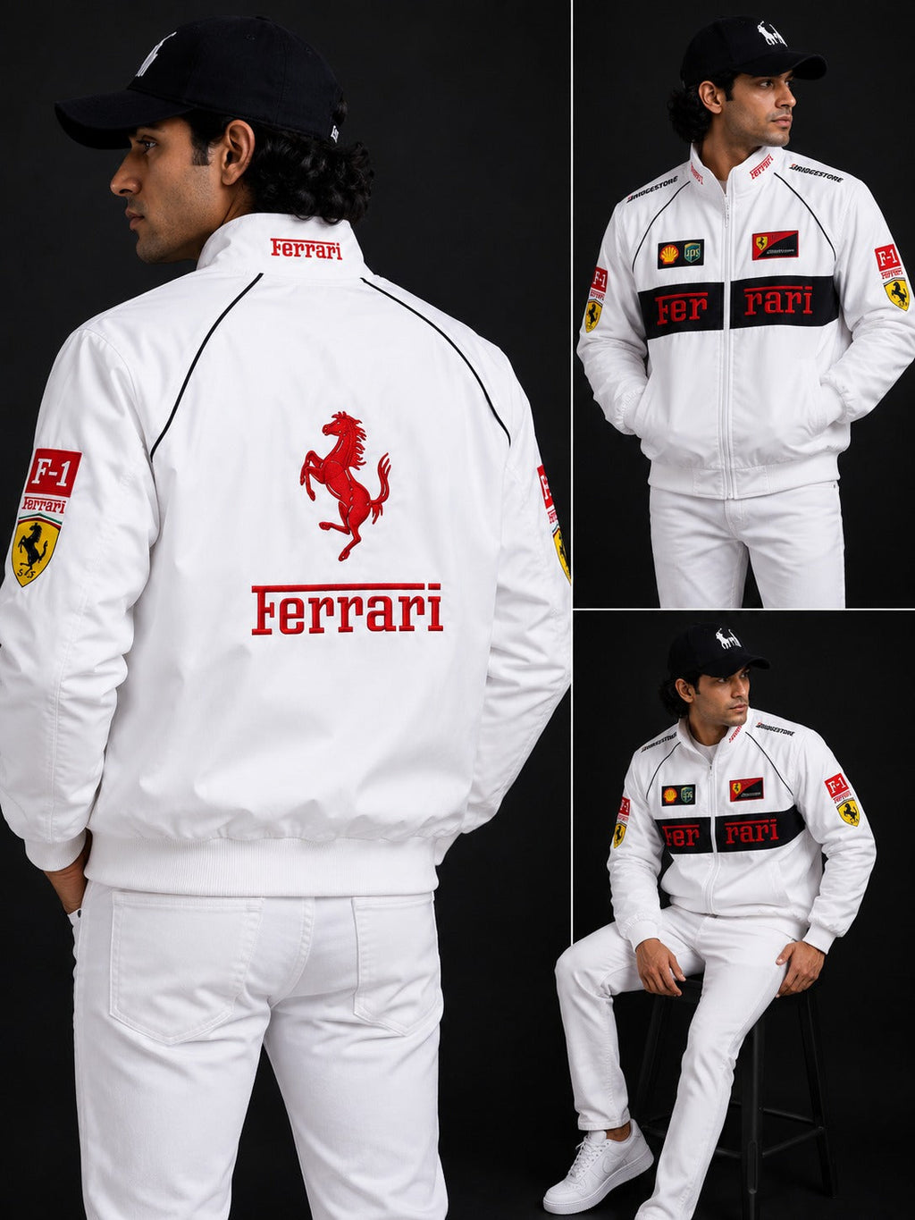( CJ-9) Ferrari Racing Jacket – Premium  Motorsport Bomber Jacket