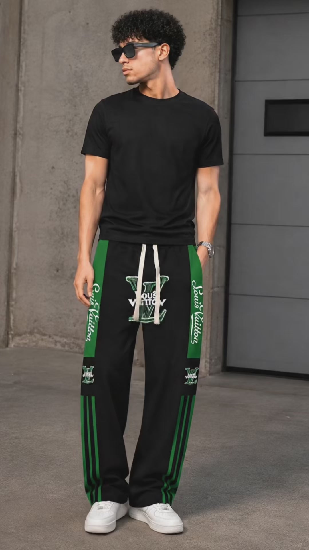 BT - 006  | AARA Signature Black & Green Track Pants
