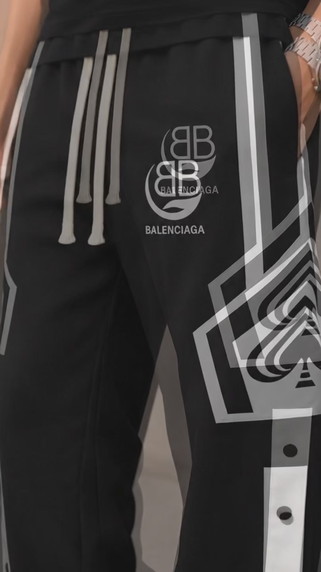 BT - 005  | AARA Signature Black Contrast Track Pants